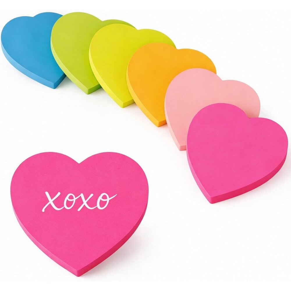 Heart Sticky Notes - 6 Pads Valentines Gifts | Valentines Party Favors Supplies